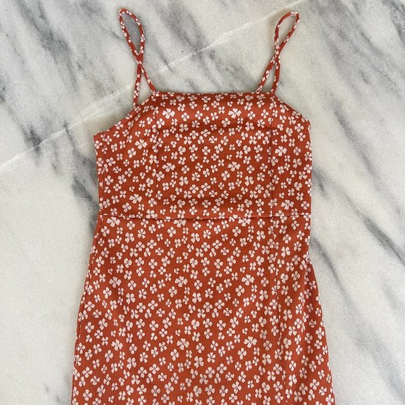 Zara Orange Floral Dress | Size Small - Picture 2 of 6